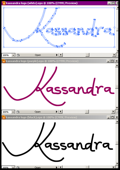 Kassandra Logo: 3 EPS files for each of the three colours